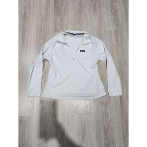 Patagonia Fleece Pullover 1/4 Zip Recycled Polyester White XL Used